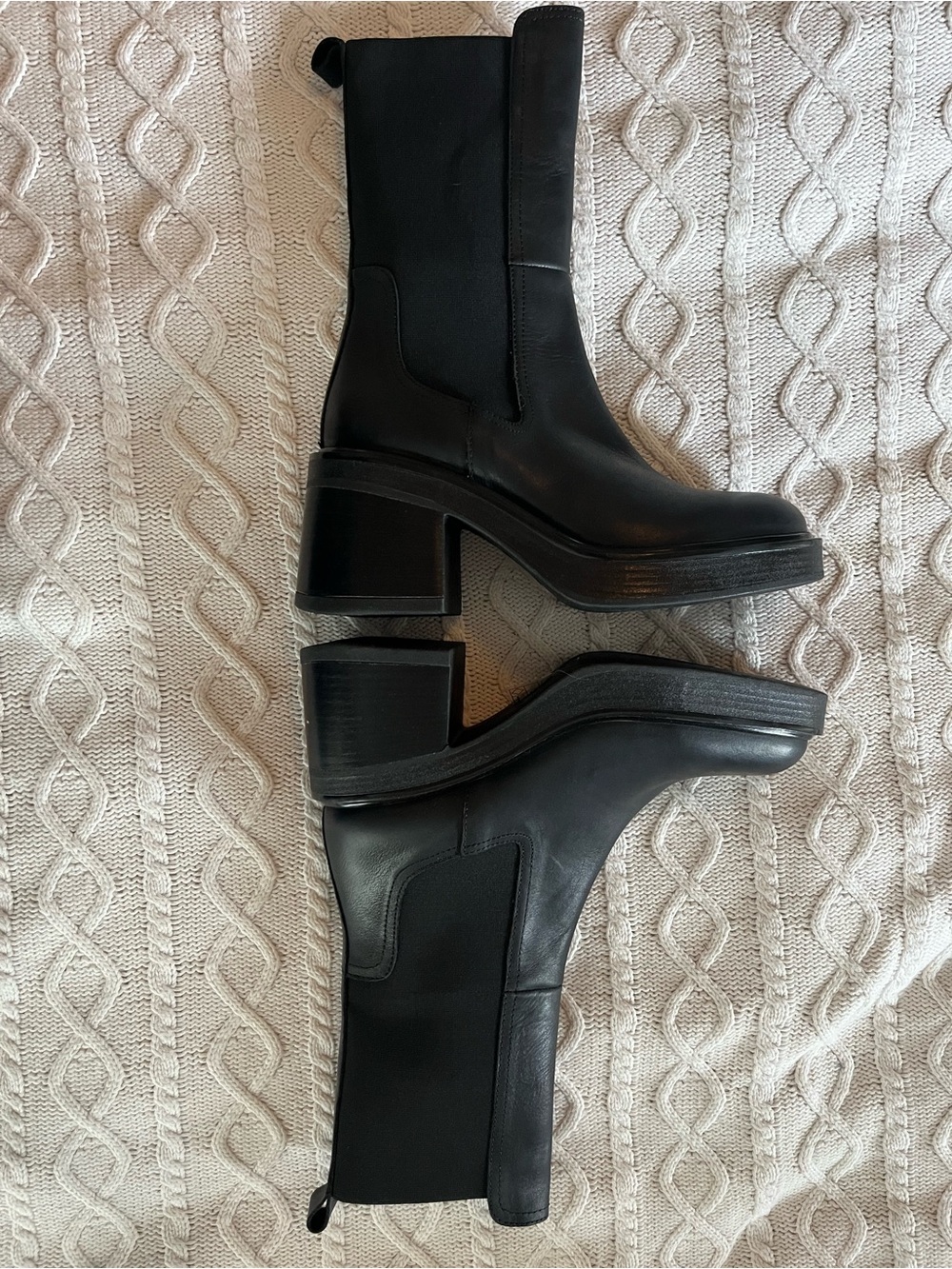 Steve Madden Women's Black 3 inch Flynn Leather Boots Various Sizes - Picture 9 of 13
